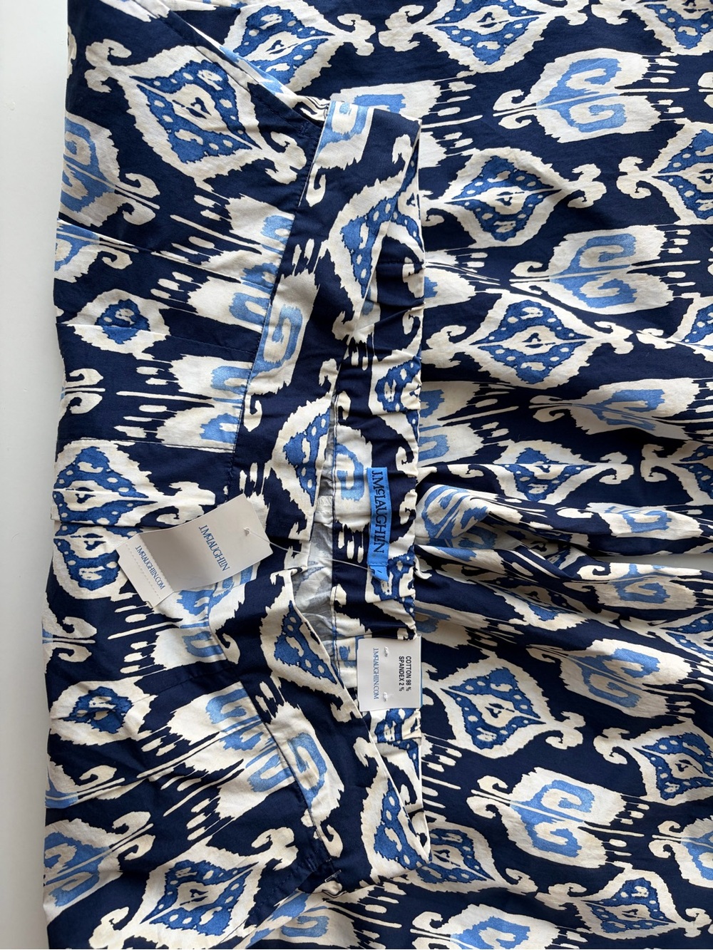 J. McLaughlin NwT Navy and White Ikat Wide-Leg Pants 4 - Picture 3 of 6